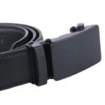 1Pc Men'S Black Automatic Buckle Slider Belt Business Casual Pu Leather Belt, Ideal Choice For Gifts - Image 7