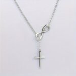 Simple Style Ladies Necklace 2024 Fashion New Lucky Number 8 Word Cross Pendant Necklace Street Shooting Popular Jewelry Party Gift - Image 5