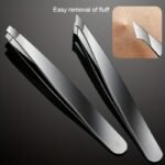 4Pcs Stainless Steel Tweezers Set Eyebrow Splinter & Ingrown Hair Removal Tools With Storage Bag For Men & Women Eyebrow Grooming Tools - Image 2