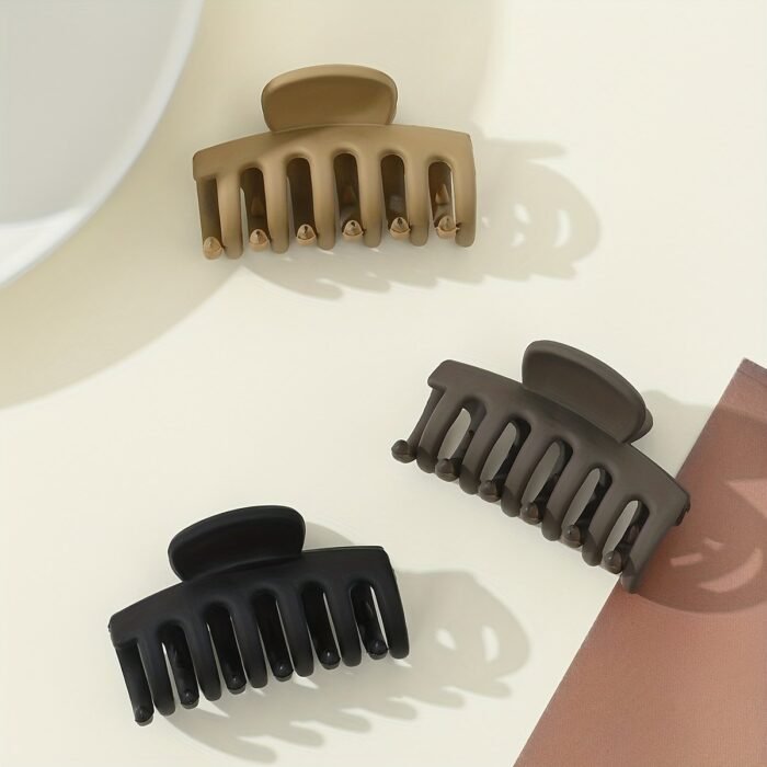 3Pcs Matte Hair Claw Clip Simple Style Shark Claw Clips Solid Color Hair Claw Elegant Hair Clips For Women - Image 12