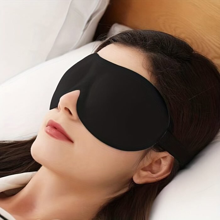 1/3/5/10 Pack Sleep Pure Black 3D Contoured Eye Mask - Pure Blackout, Soft Comfortable Ergonomic Design, Hypoallergenic & Fragrance-Free For Adults, Men & Women - Travel, Home, Office Use, Sleep Enhancement | Modern Sleepwear | Skinfriendly Material, Sleep Mask Father'S Day, Mother'S Day Gift - Image 1