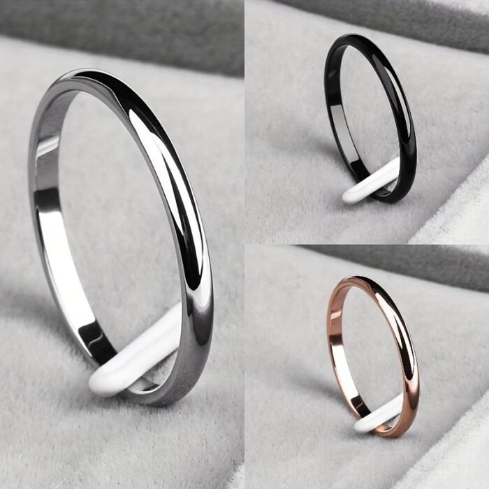 1Pc 2Mm Smooth Spherical Stainless Steel Ring - Image 1
