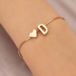 1Pc Mini Love Heart Letter Beads Thin Chain Bracelet Simple Minimalist Hand Chain Jewelry - Image 16