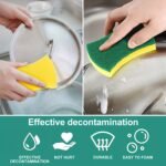 12Pcs Kitchen Cleaning Sponges - Anti-Scratch, Green & Yellow, Multi-Use For Dishes, Countertops, And More, Dish Scrubber Sponge - Image 4