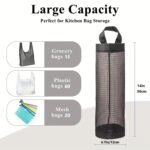 1Pc Foldable Mesh Grocery Bag Holder, Breathable Plastic Bag Dispenser, Kitchen Garbage Bag Organizer With Hanging Storage - Image 4