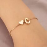 1Pc Mini Love Heart Letter Beads Thin Chain Bracelet Simple Minimalist Hand Chain Jewelry - Image 12