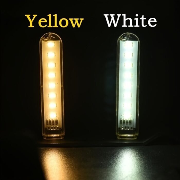 1Pc Usb Led Night Light - Portable Desk Lamp With Energy-Efficient Design, White Warm Glow For Home, Office, Camping & Power Banks - Image 8