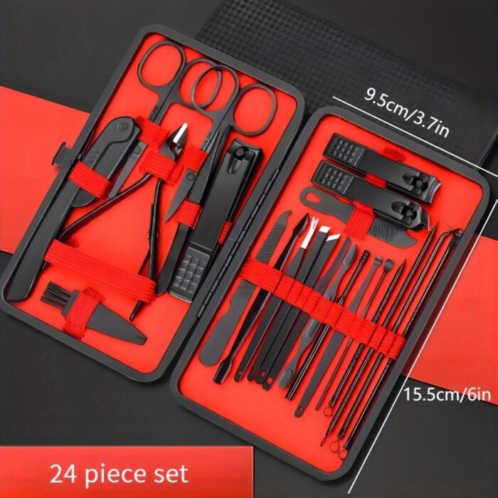 10/24Pcs Nail Clippers Manicure Tool Set, With Portable Travel Case, Cuticle Nippers And Cutter Kit, Professional Nail Clippers Pedicure Kit, Grooming Kit For Travel - Image 4