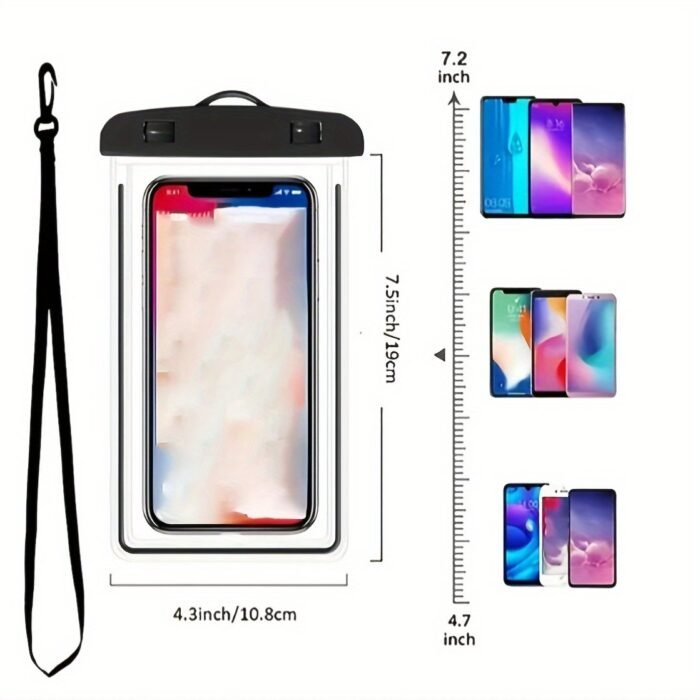 3-Pack Pvc Dry Bags With Lanyard - Water-Resistant, Non-Slip, Lightweight Phone Cases With Matte Finish For Beach, Sports, And School Supplies - Image 2