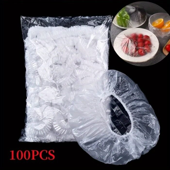 100/300Pcs Disposable Fresh-Keeping Film, Household Food Grade Kitchen Refrigerator Leftover Rice Fruit Food Plastic Sealed Fresh Cover, Anti-Odor Leak-Proof Dust-Proof Freezer Cover, Refrigerator Fresh Keeping Cover, Kitchen Accessories - Image 3