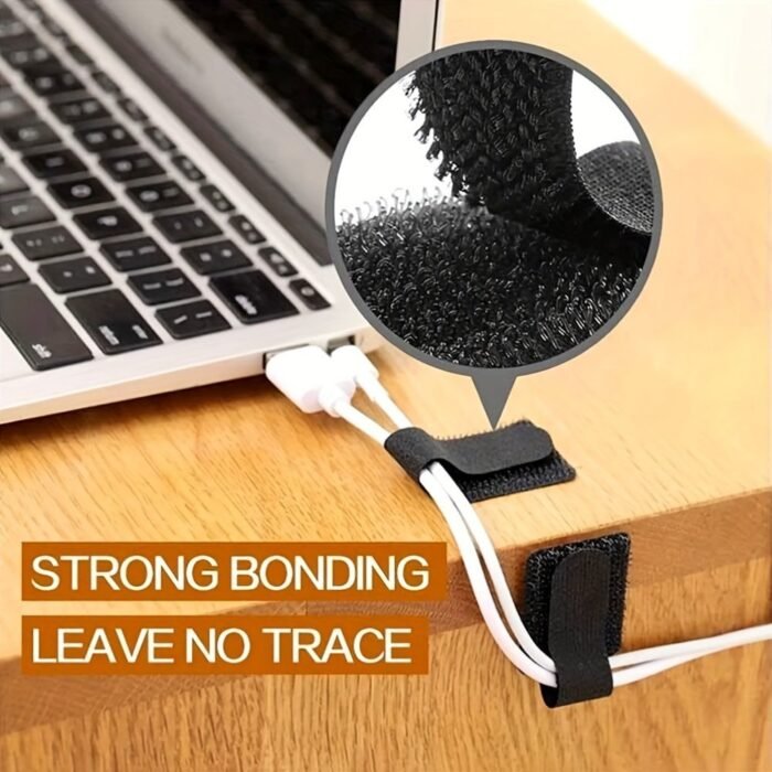 12/25/50Pcs Polyamide Interlocking Tape Magic Patch Ties For Cable Management And Organization - Electrical Wire Data Cable Storage Straps For Desktop, Computer Harness And Electricians - Image 6