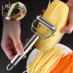 Stainless Steel Multi-Purpose Vegetable Peeler & Cutter ? All-In-One Kitchen Tool For Potatoes, Fruits, And More ? Perfect For Thanksgiving And Christmas Gifts, Kitchen Prep Tool | Sleek Kitchenware | Sharp Blade Cutter, Vegetable Slicer