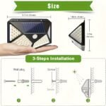 1/2/4/6/8Pcs 100 Led Solar Wall Lights Outdoor Solar Lights Pir Motion Sensor Solar Powered Sunlight Lamps Courtyard Lights Super Bright, 3 Modes Solar Motion Lights Outdoor, Solar Fence Lights Safety Lights For Garden Yard Outside - Image 4