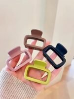 4Pcs Matte Square Hair Claws - Minimalist Rectangular Hair Clips For Updos, Half-Up Styles & Everyday Casual Wear, Durable Non-Slip Hair Accessories For Women & S, Hairstyle Support Tools, Sturdy Grip Clips - Image 9