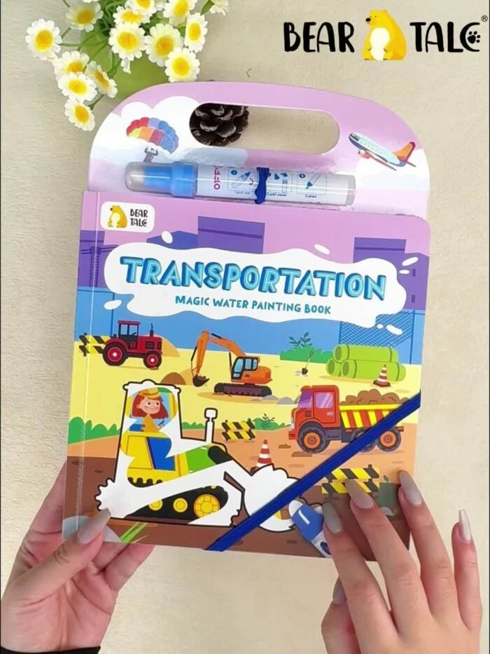 Transportation Magic Water Book, Mess-Free & Reusable Painting Book, Learning Toy& Educational Coloring Book For Ages 3+, Ideal Holiday, Birthday, Travel& Home Activity Gift For Preschool, Youngster - Image 10