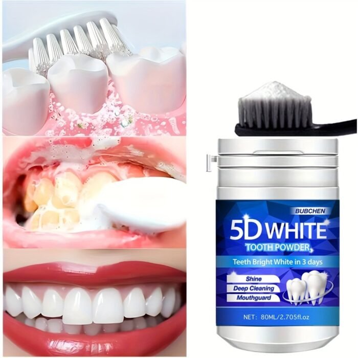 1 Bottle 80Ml 5D Bright Toothpowder, Tooth Deep Cleaning Powder, Fresh Breath Purple Toothpaste Dental Care Products With Pearl Powder, Ideal For Women Gifts - Image 2