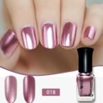 1-Pack Mirror Effect Metallic Nail Polish - Quick-Dry, Long-Lasting Shine, Hypoallergenic & Formaldehyde/Alcohol/ Formula For Women - Metallic Pink Shade For Hands & Feet Nail Care, Modern Nail Art - Image 13