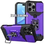 1Pc Heavy-Duty Phone Case Heavy-Duty Shockproof Phone Case With A Metal Stand And Card Slot, Compatible With Iphone 16 Pro Max, 15 Pro Max, 14 Pro Max, And 13 Pro Max. - Image 60