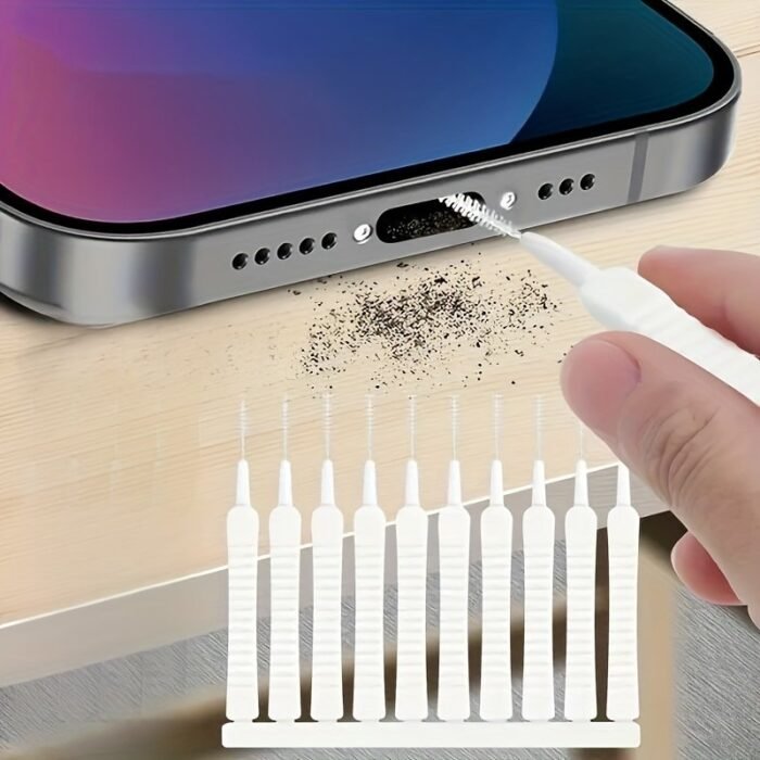 10Pcs Ultra Thin Multifunctional Cleaning Tool Kit, Suitable For Charging Ports, Speakers, Mobile Phones, And Shower Heads - Brush Set For Safe Removal Of Fluff/Debris From Electronic Products And Household Items - Image 1