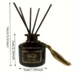 1Pc Elegant Glass Fragrance Diffuser With Black Bottle & Tassel ? Versatile Air Freshener For Bathroom, Home, Car, And Outdoor Use, Aromatherapy Diffuser - Image 4