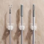 Wall-Mounted Mop Organizer Holder - Durable Space-Saving Storage Rack For Sponges, Mops, And Brooms - Ideal For Bathroom, Bedroom, Living Room, Entryway - Home And Dorm Utility Hook Hanger - Image 2