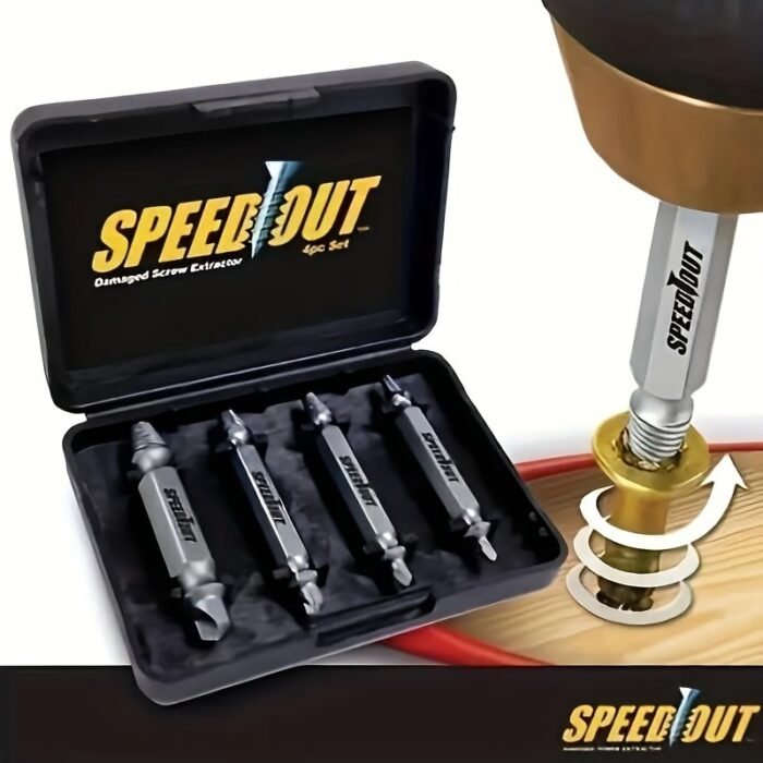4Pcs Effortlessly Remove Broken Screws With Steel Speed Out Extractor Drill Bit Set - Image 4