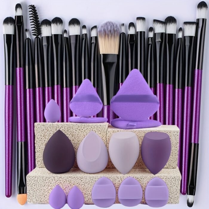 20/34Pcs Makeup Brush Set And 8Pcs Mini Makeup Brush Professional Soft Synthetic Powder Foundation Eyeshadow Makeup Brush Cosmetics Suitable For Beginners - Image 3