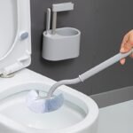 1Pc Heavy-Duty Toilet Brush With Long Handle - Manual Bathroom, Kitchen, Car Cleaner - Deep Groove Cleaning Head, Non-Slip Grip - Durable Plastic Construction - Space-Saving Design For Tight Spaces - Ideal For Home, Office, Travel - No Power Needed, Home Hygiene, Ergonomic Grip, Sturdy Build, Cleaning Tool, Home Cleaners, Toilet Brush