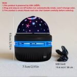 Rgb Star And Moon Projector Night Light | Usb-Powered Multi-Color Galaxy Effects With Rotating Stars, Crescent Moon & Stars | Ideal For Bedroom, Gaming Room, Home Theater, Weddings, Christmas & Halloween Decor | No Battery Needed, Home Theater Lighting | Cylindrical Light Projector | Durable Plastic Casing, Moon And Stars Decor - Image 2