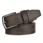 Stylish Wide Stitching Alloy Buckle Belt For Men - Durable, Adjustable, And Comfortable Accessory For Jeans And Trousers - Perfect For Daily Wear, Sports, And Casual Occasions - Image 6