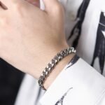 1 Stainless Steel Cuban Chain Bracelet For Men - Hip-Hop High Street Style Uncoated Metallic Finish, Durable Tarnish-Resistant Design, Versatile For Casual & Formal Wear, Modern Urban Jewelry, Formal Accessory, Contemporary Fashion, Tarnishresistant Finish