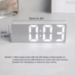 1Pc Led Mirror Bedside Alarm Clock 12/24 Hours Battery Plug-In/Two Power Supply Methodshome Decoration Artwork Can Be Put In The Bedroom Study Can Be Used As Christmas Thanksgiving Mother'S Day Gift. - Image 3