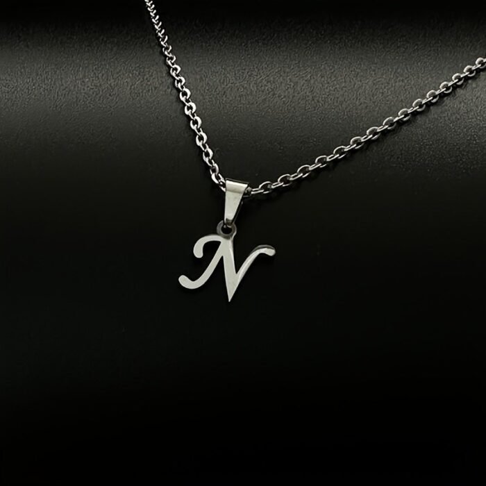 Stainless Steel Minimalist 26-Letter Pendant Necklace - Hip-Hop & Everyday Unisex Jewelry, Initial Gift For Women & Men, Durable Year-Round Wear, Necklace, Daily Wear Accessory, Modern Jewelry, Polished Finish - Image 23