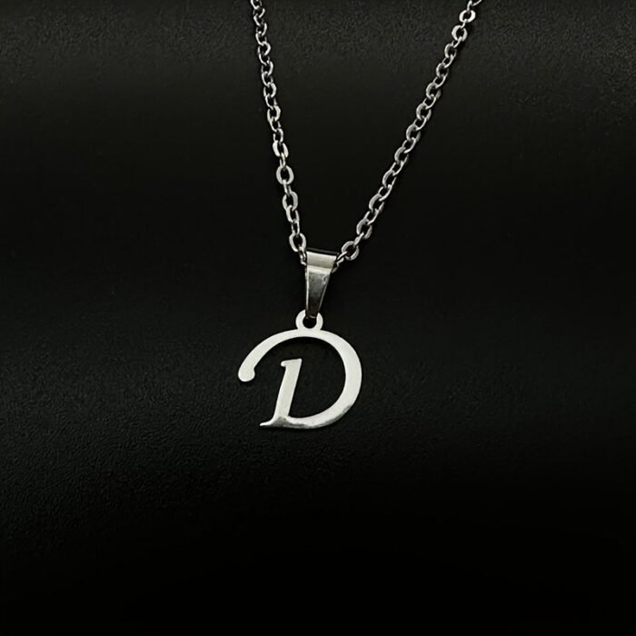 Stainless Steel Minimalist 26-Letter Pendant Necklace - Hip-Hop & Everyday Unisex Jewelry, Initial Gift For Women & Men, Durable Year-Round Wear, Necklace, Daily Wear Accessory, Modern Jewelry, Polished Finish - Image 9