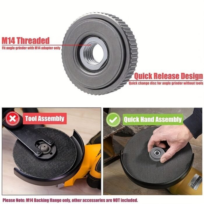 M14 Angle Grinder Quick-Release Lock Plate - Self-Locking, Easy Clamp & Release Nut For Secure Chuck Attachment, Durable #45 Steel Industrial Hardware Accessory - Image 9