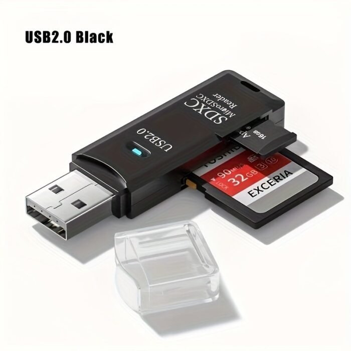 1Pc High-Speed Usb 2.0 Mini Sd Card Reader, Plug And Play Memory Card Adapter For Camera, Data Transfer, No Battery Required, Transferring Photos - Image 3