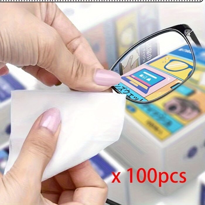100Pcs Glasses Cleaning Wipes, Disposable Glasses Cloth Wipes, Glasses Paper Wipes, Clean Glasses And Mobile Phone Screens And Lenses - Image 3
