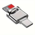 Dual Usb-C & Usb Card Reader For Sd & Tf Cards - High-Gloss Metallic Finish - 256Gb Capacity - Compatible With Macbook, Samsung Galaxy, Laptops & More, Portable Data Transfer|Sleek Metallic Design|Highgloss Finish - Image 3