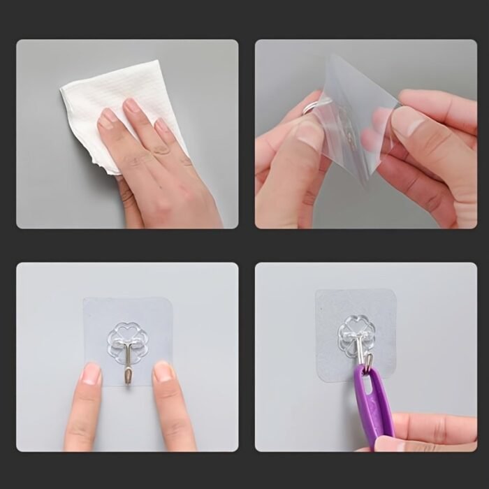 10Pcs Transparent Hooks Multi-Purpose Wall Hook Strong Suction Cup Sucker Wall Hooks Hanger For Kitchen Bathroom, Utility Hooks - Image 8