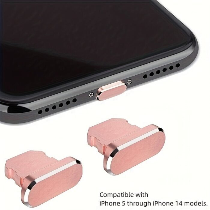2 Pcs Aluminum Alloy Anti Dust Plug For Iphone 13 12 Mini 11 Pro Max Xs 8 Plus Ipad Airpods Apple Series Lightning Port Cover - Image 13