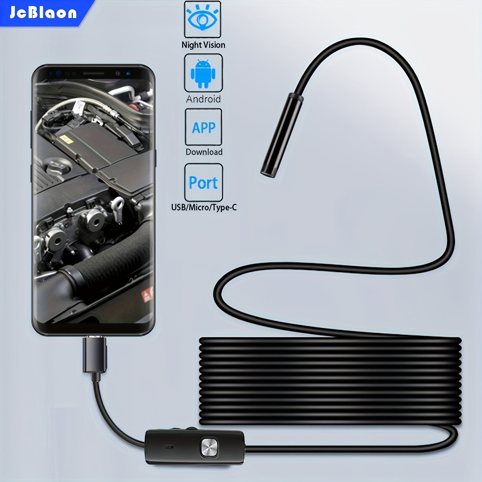 product-fancy-135c3868-ef96-41a3-aed2-c032ff9a6899.jpg 1M/2M Endoscope Camera Endoscope Borescope Adjustable Soft Wire 7Mm Android Type-C Usb Inspection Camea For Car(640*480P Resolution) - Image 1