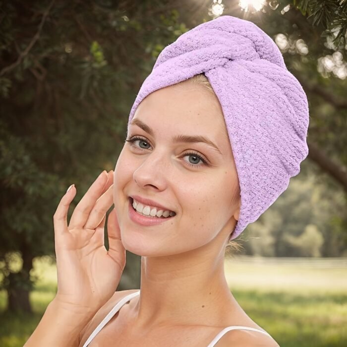 1/3 Pack Softtouch Microfiber Hair Towel Wrap For Women - Quick Drying, Coral Fleece, 300Gsm Super Absorbent, Comfortable Blow Dry Towel, Ideal Bathroom Accessory, Essential Daily Hair Care Gift, Knitted Polyester Fiber, Low Shedding, Fragrance-Free, Suitable For Normal & Curly Hair - Image 16
