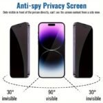 3Pcs Full Cover Privacy Screen Protector Tempered Glass For Iphone 15 Pro Max Plus/For Iphone 14 Pro Max Plus/For Iphone 13 Pro Max/For Iphone 12 Pro Max/11 Pro Max Privacy Protection - Image 3