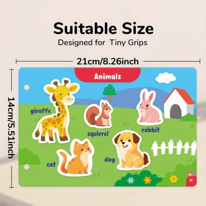 6 Themes Busy Book With, Cardboard, Educational Learning Toys For Cognitive And Thinking Abilities, Body, Animals, Food, Planet, Traffic, Emotion, Parent- Christmas Gift, Family Game, Travel, Bedtime Activities, Cognitive Development, Interactive Book, Colorful Pages, Highquality Print, Sturdy Binding, Educational Gift, Busy Board, Parents And Teachers, And - Image 7