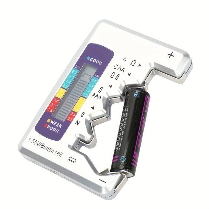 Versatile Digital Battery Tester - Quick & Easy Check For C, Aa, Aaa, D, N, 9V, 6F22, 1.5V Button Cell Batteries With Lcd Display - Image 1