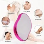 1Pc Painless Hair Removal For Women - Waterproof Manual Crystal Glass Epilator, Reusable & Washable, Oval-Shaped With Ergonomic Handle In White, Pink, & Black - Ideal For Smooth Body Skin - Image 2