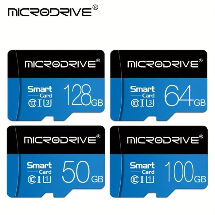 Microdrive Blue Class 10 High-Speed 128Gb 100Gb 64Gb 50Gb 32Gb 256Gb U3 Tf Memory Card Flash Micro Tf Sd Card Storage Expansion Sd Adapter For Smartphone Dvr, Smartphone Storage, Modern Design, Durable Construction, Smartphone Users - Image 2