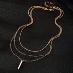 Simple Sexy Rectangular Pendant Rope Chain Necklace Set - Image 3