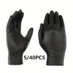 20/40/99Pcs Nitrile Gloves, Black, Disposable Gloves For Household Cleaning And, Disposable Cleaning Gloves, Cleaning, Suitable For Kitchen Cleaning, Household Cleaning, Heavy Duty Gloves, Disposable Nitrile Gloves - Image 5