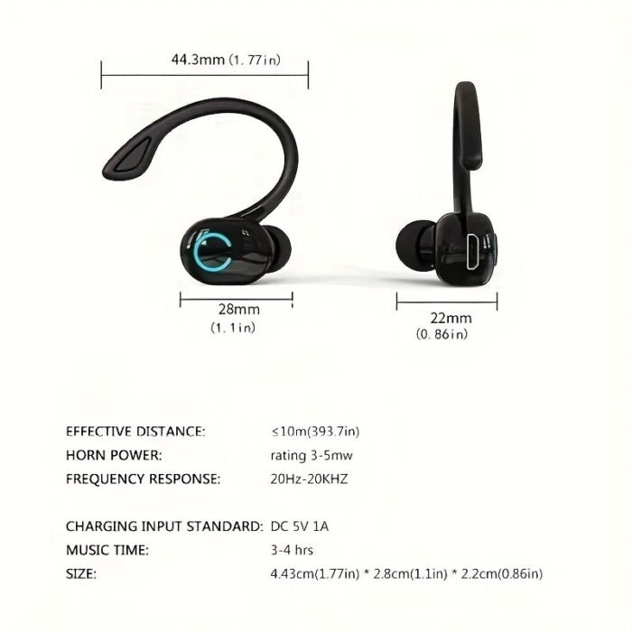 Ruihongxing Long-Lasting Wireless Earbuds With Hd Voice Calls, Rechargeable Battery, 5, 0Mm Driver & Noise Cancellation, Usb-C Charging, Compact Design For Business, Gym, Travel - Black & White, Wireless Earbuds For Phone, Workout Headphones, Sleek Headphones, Durable Headphones - Image 2